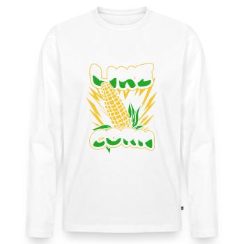 Maize Corncob Farmer - Men's Premium Organic Long Sleeve Shirt - white - Front - Nico (187cm)
