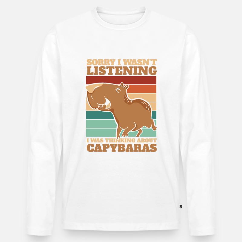 Capybara Nagetier Tier - Männer Premium Bio Langarmshirt - Weiß