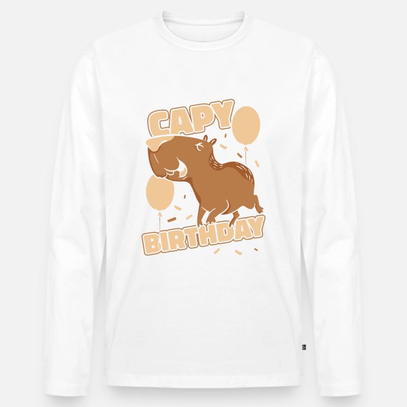 Capybara Nagetier Tier - Männer Premium Bio Langarmshirt - Weiß