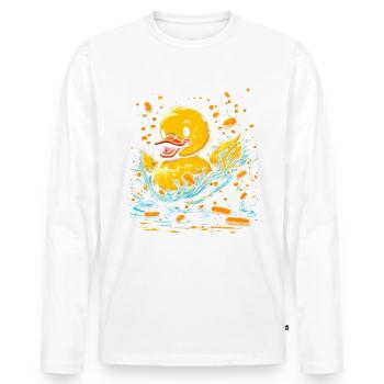 Rubber ducks bathroom Yellow duck - Men's Premium Organic Long Sleeve Shirt - white - Front - Nico (187cm)