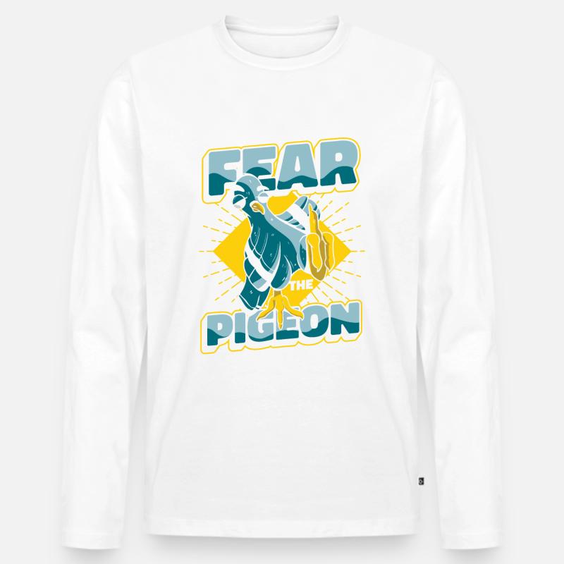 Taube Tauben Tier Vogel - Männer Premium Bio Langarmshirt - Weiß