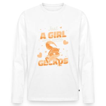 Gecko Gecko's Lizard - Men's Premium Organic Long Sleeve Shirt - white - Front - Nico (187cm)
