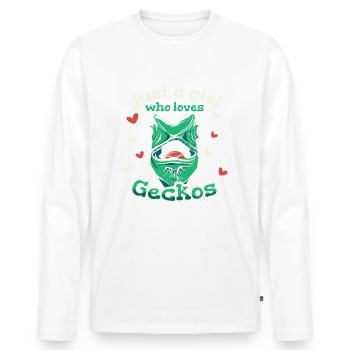 Gecko Gecko's Lizard - Men's Premium Organic Long Sleeve Shirt - white - Front - Nico (187cm)