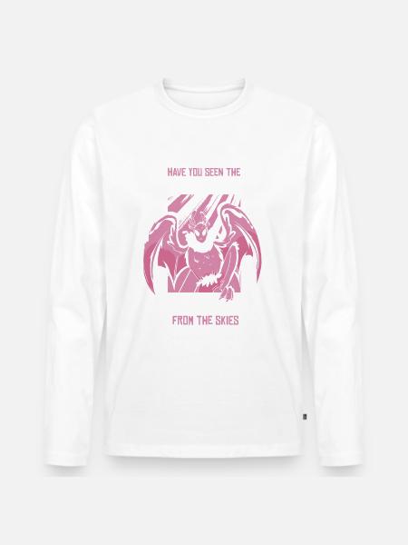 Mothman Monster Moth Man - Men's Premium Organic Long Sleeve Shirt - white
