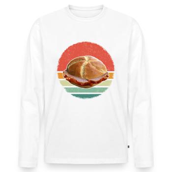 Leberkäs Bayern Leberkas Semmel Fleischkäse - T-shirt manches longues Premium bio Homme - blanc - Devant - Nico (187cm)