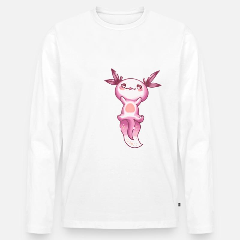 Axolotl Schwanzlurch Axolotls - Männer Premium Bio Langarmshirt - Weiß