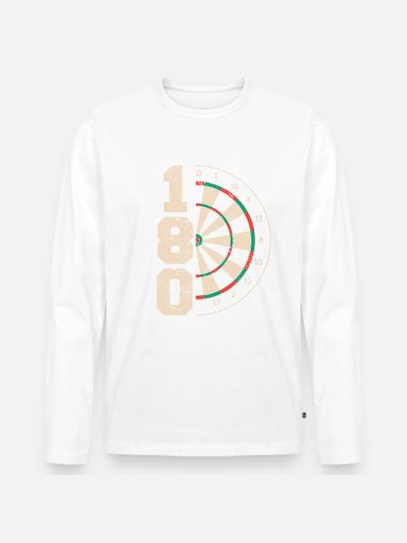 Dart dart dart spiller dart sport - Premium økologisk langærmet T-shirt til mænd - hvid