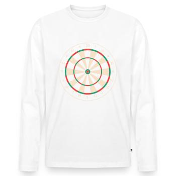 Fléchettes Fléchettes Joueur de fléchettes Fléchettes - T-shirt manches longues Premium bio Homme - blanc - Devant - Nico (187cm)