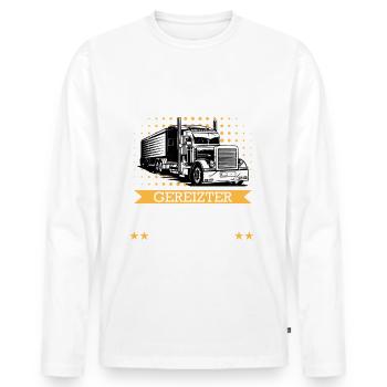 LKW Fahrer Fernfahrer Lastkraftwagenfahrer - Männer Premium Bio Langarmshirt - Weiß - Vorne - Nico (187cm)