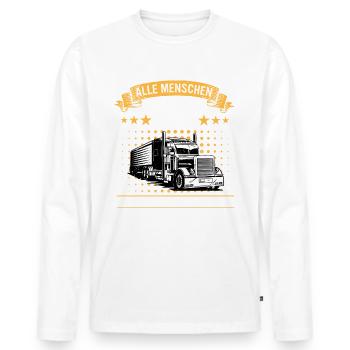 LKW Fahrer Fernfahrer Lastkraftwagenfahrer - Männer Premium Bio Langarmshirt - Weiß - Vorne - Nico (187cm)