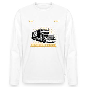 LKW Fahrer Fernfahrer Lastkraftwagenfahrer - Männer Premium Bio Langarmshirt - Weiß - Vorne - Nico (187cm)