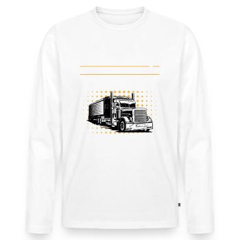 LKW Fahrer Fernfahrer Lastkraftwagenfahrer - Männer Premium Bio Langarmshirt - Weiß - Vorne - Nico (187cm)
