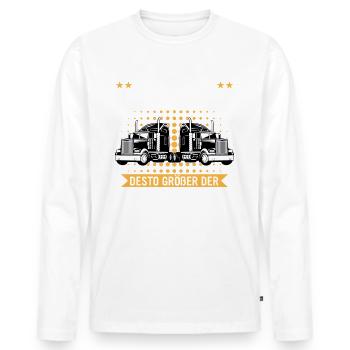 LKW Fahrer Fernfahrer Lastkraftwagenfahrer - Männer Premium Bio Langarmshirt - Weiß - Vorne - Nico (187cm)