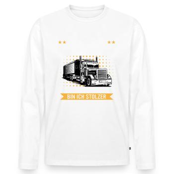 LKW Fahrer Fernfahrer Lastkraftwagenfahrer - Männer Premium Bio Langarmshirt - Weiß - Vorne - Nico (187cm)