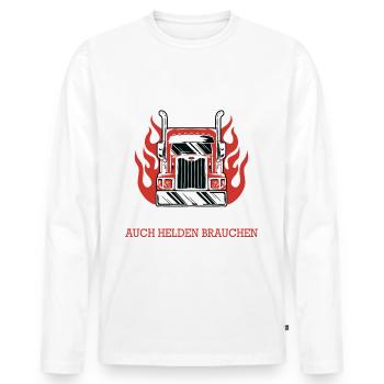 LKW Fahrer Fernfahrer Lastkraftwagenfahrer - Männer Premium Bio Langarmshirt - Weiß - Vorne - Nico (187cm)