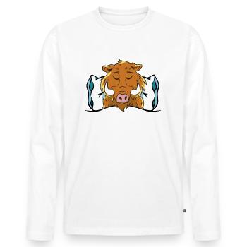 Wildschwein Jäger Wildschweine Jagd Wald Wildsau - Männer Premium Bio Langarmshirt - Weiß - Vorne - Nico (187cm)