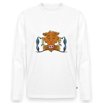Wildschwein Jäger Wildschweine Jagd Wald Wildsau - Männer Premium Bio Langarmshirt - Weiß - Vorne - Nico (187cm)
