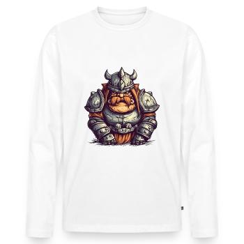 Deus Vult Kreuzritter Tempelritter Mittelalter - Männer Premium Bio Langarmshirt - Weiß - Vorne - Nico (187cm)