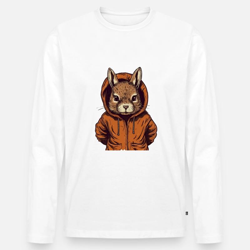 Eichhörnchen Baumhörnchen Squirrel - Männer Premium Bio Langarmshirt - Weiß