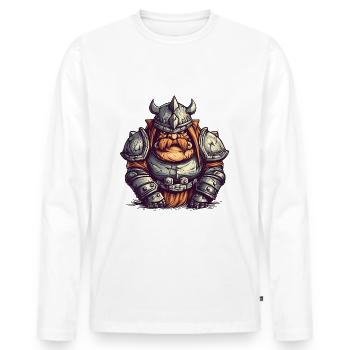 Deus Vult Kreuzritter Tempelritter Mittelalter - Männer Premium Bio Langarmshirt - Weiß - Vorne - Nico (187cm)