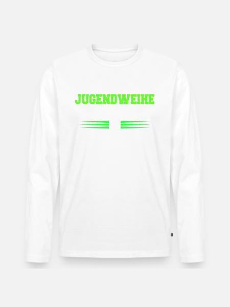 Jugendweihe Mädchen Junge Erwachsen - Männer Premium Bio Langarmshirt - Weiß