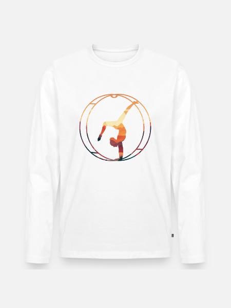 Rhönrad Turnen Gymnastik Rhönräder Wheel - Männer Premium Bio Langarmshirt - Weiß
