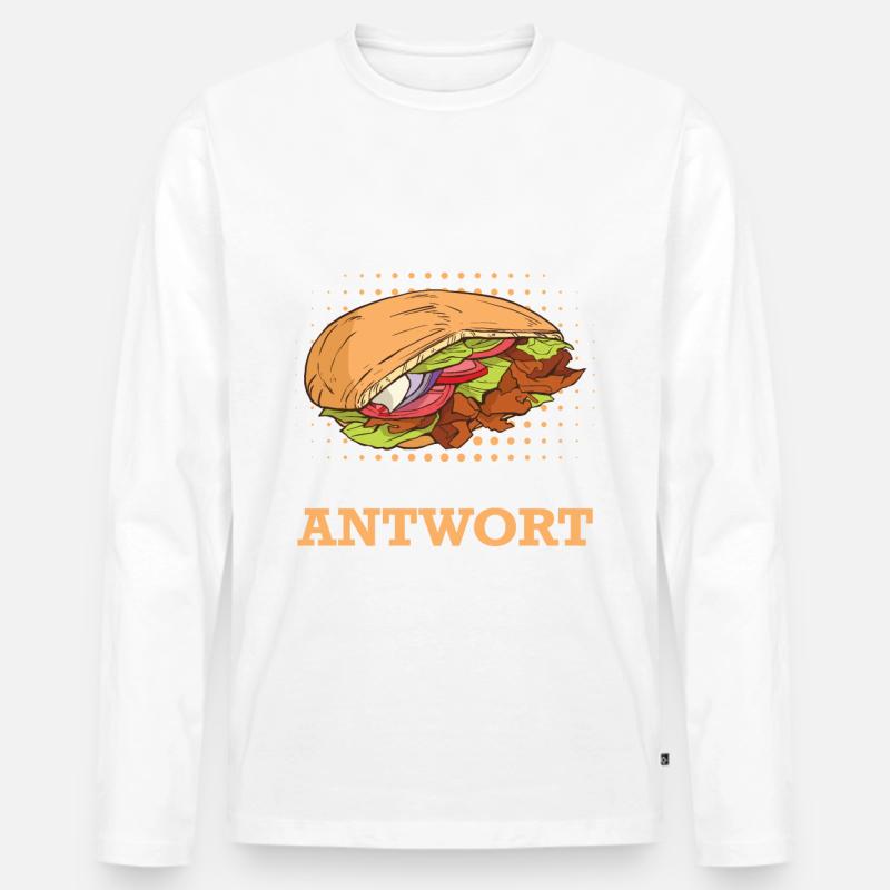 Döner Kebab Dönermann Essen - Männer Premium Bio Langarmshirt - Weiß