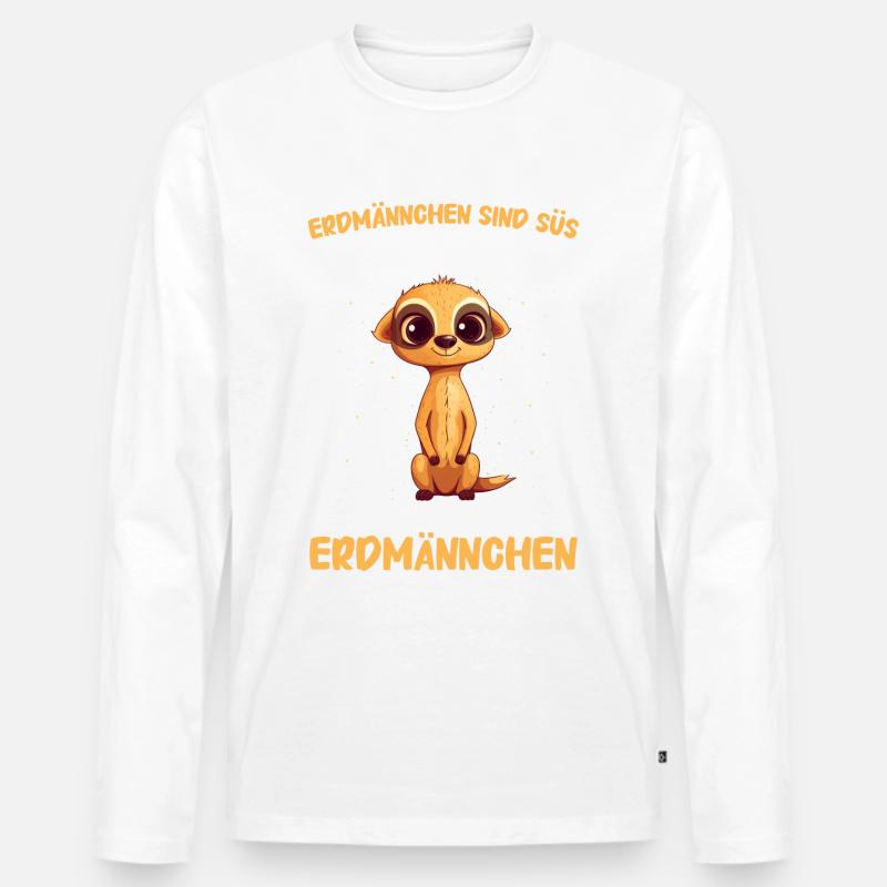 Erdmännchen Scharrtier Tier - Männer Premium Bio Langarmshirt - Weiß