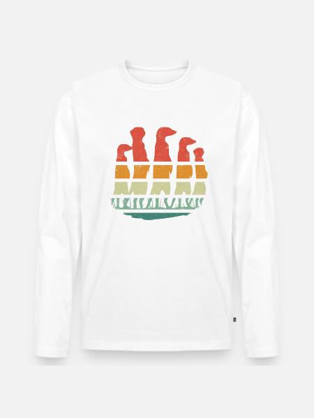 Meerkat Scratching Animal - Men's Premium Organic Long Sleeve Shirt - white