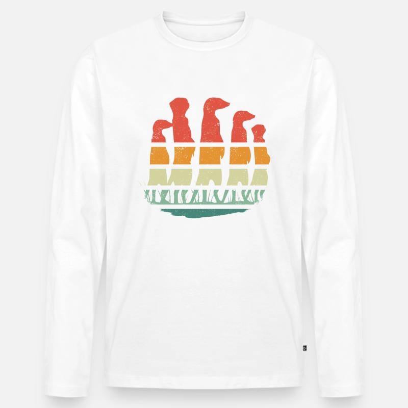 Erdmännchen Scharrtier Tier - Männer Premium Bio Langarmshirt - Weiß