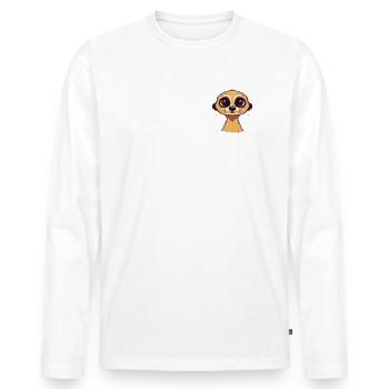 Erdmännchen Scharrtier Tier - Männer Premium Bio Langarmshirt - Weiß - Vorne - Nico (187cm)