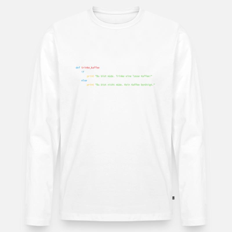 Programista Informatyk Nerd Inżynier oprogramowania - Ekologiczna męska koszulka z długim rękawem Premium - biały