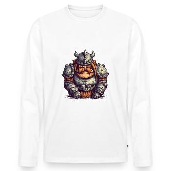 Deus Vult Kreuzritter Tempelritter Mittelalter - Männer Premium Bio Langarmshirt - Weiß - Vorne - Nico (187cm)