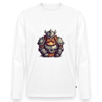 Deus Vult Kreuzritter Tempelritter Mittelalter - Männer Premium Bio Langarmshirt - Weiß - Vorne - Nico (187cm)