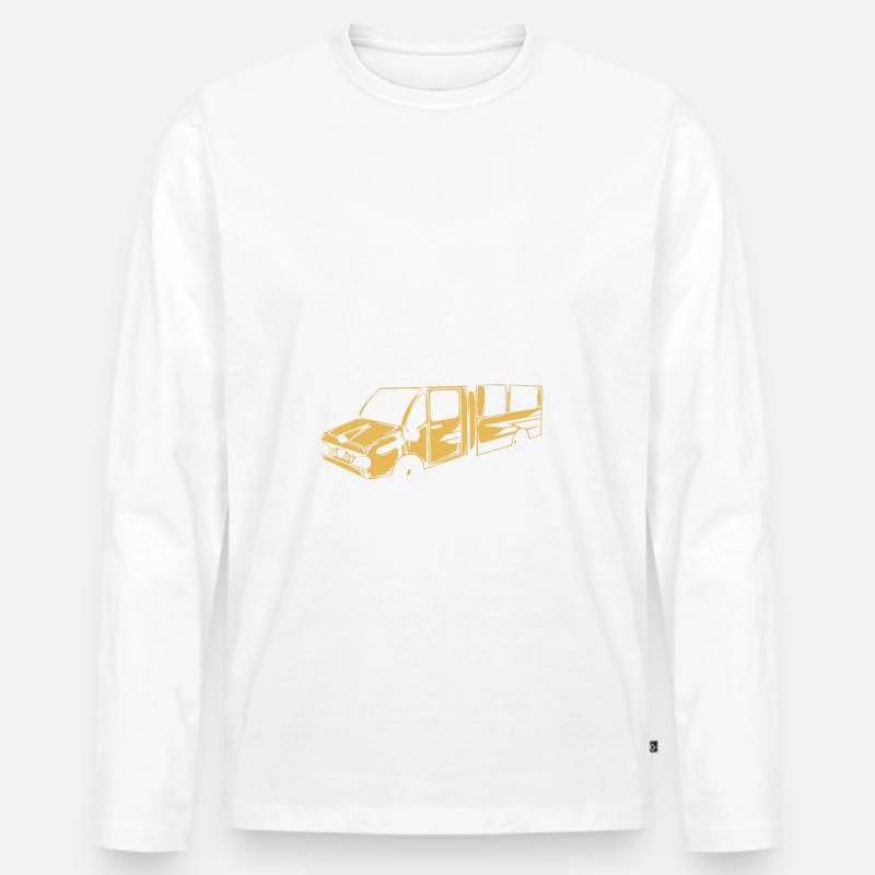 Camping Wohnwagen Camper - Männer Premium Bio Langarmshirt - Weiß