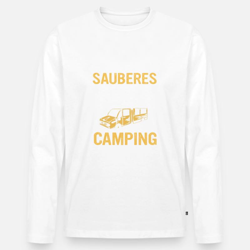 Camping Wohnwagen Camper - Männer Premium Bio Langarmshirt - Weiß