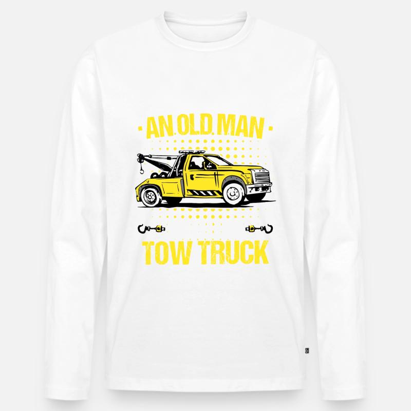 Abschleppwagen Truck Abschlepper - Männer Premium Bio Langarmshirt - Weiß