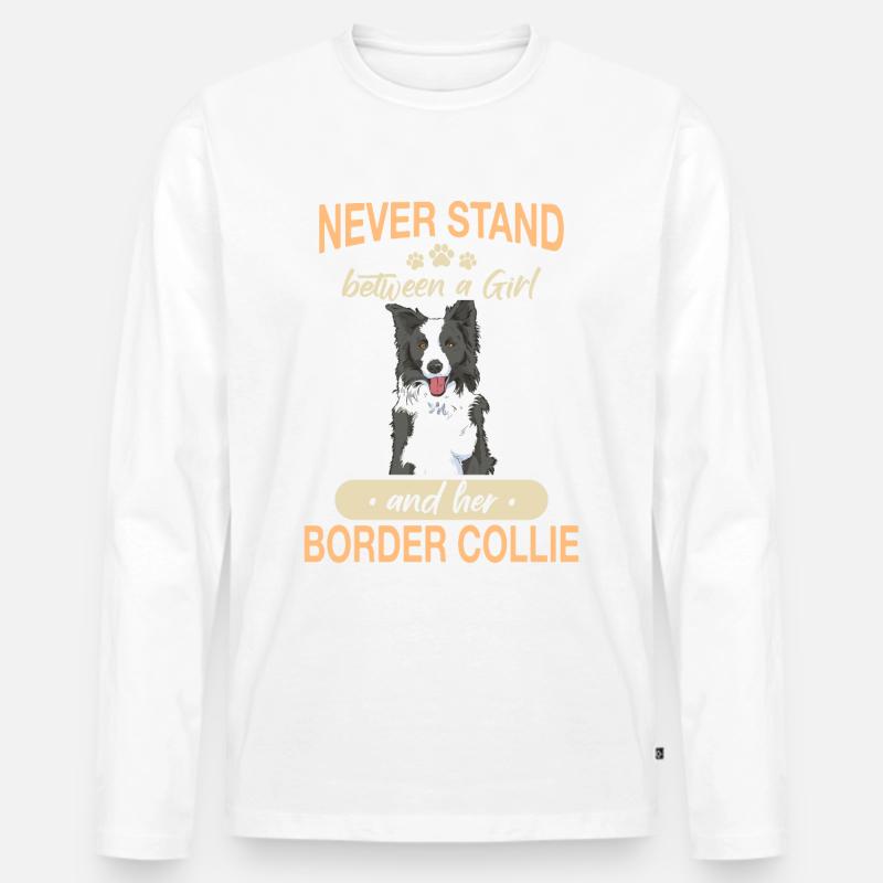 Border Collie Hund Hundebesitzer - Männer Premium Bio Langarmshirt - Weiß