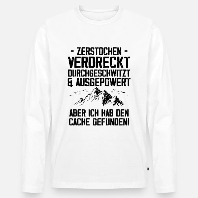 Gecache Geocaching Hobby Cache - Männer Premium Bio Langarmshirt - Weiß