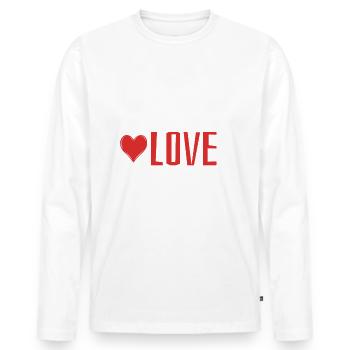 Peace Love Weed - Heart - Men's Premium Organic Long Sleeve Shirt - white - Front - Nico (187cm)