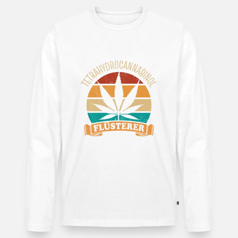 THC Flüsterer - Tetrahydrocannabinol - Cannabis - Männer Premium Bio Langarmshirt - Weiß