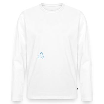 Bist du kindisch? Ankreuzen - Pimmel - Männer Premium Bio Langarmshirt - Weiß - Vorne - Nico (187cm)
