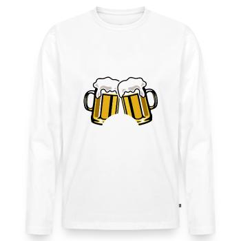 Cheers & Beers to my 50 years - 50th birthday - Men's Premium Organic Long Sleeve Shirt - white - Front - Nico (187cm)