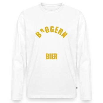 Baggern löst die meisten meiner Probleme - Bier - Männer Premium Bio Langarmshirt - Weiß - Vorne - Nico (187cm)