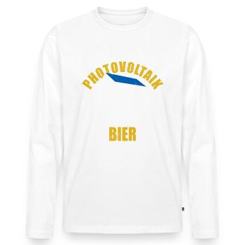 Photovoltaik löst Probleme - Bier Spruch - Männer Premium Bio Langarmshirt - Weiß - Vorne - Nico (187cm)