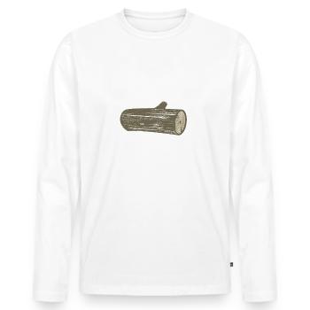 Holz löst meine Probleme - Wein Spruch - Männer Premium Bio Langarmshirt - Weiß - Vorne - Nico (187cm)