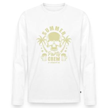 Summer Party Crew - es eskaliert eh - Bierglas - Männer Premium Bio Langarmshirt - Weiß - Vorne - Nico (187cm)