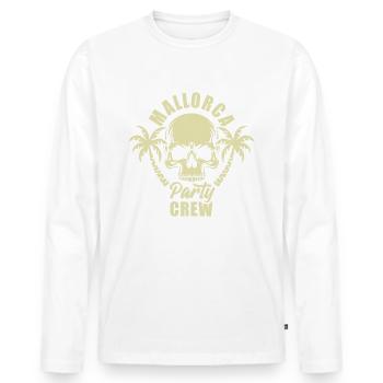 Mallorca Party Crew - ça s’intensifie de toute façon - T-shirt manches longues Premium bio Homme - blanc - Devant - Nico (187cm)