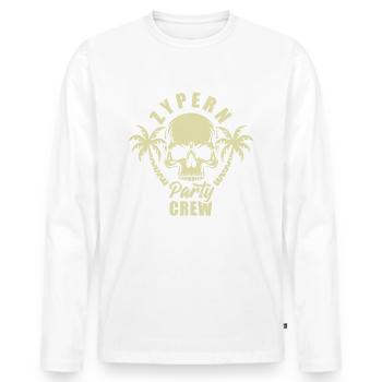 Zypern Party Crew - es eskaliert eh - Männer Premium Bio Langarmshirt - Weiß - Vorne - Nico (187cm)