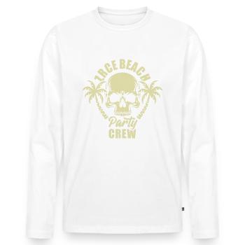 Zrce Beach Party Crew - c’est quand même en train de s’intensifier - T-shirt manches longues Premium bio Homme - blanc - Devant - Nico (187cm)